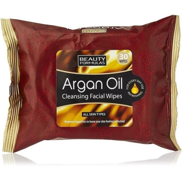 Beauty Formulas Argan Oil Ansiktsrengöring 30-talsservetter NALINGSOLJA - MÖJLIGANDE