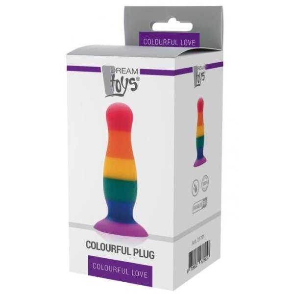 Pride Färgglad Butt Plug Med Sugkopp - L - unisex/vuxen Flerfärgad