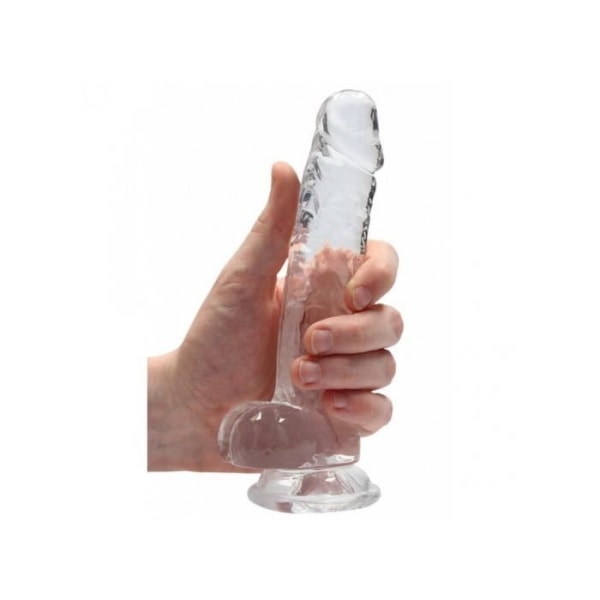 Dildo - OUCH - Realistic Soft Transparent - 17 cm - Flexibel - Sugkopp - TPE Transparent