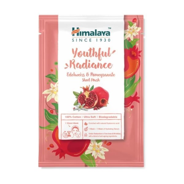 HIMALAYA HERBALS - edelweiss &amp; granatäpple ungdomlig lystermask 30 ml
