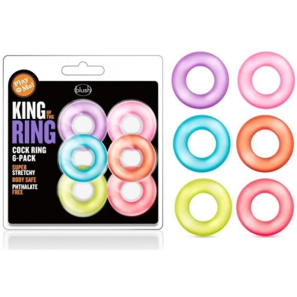 Pack 6 Penisringar King Of The Ring - unisex / vuxen Flerfärgad