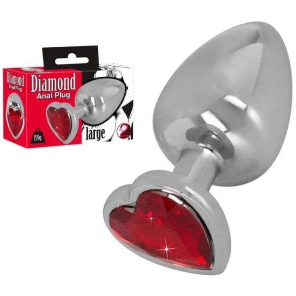 Red Heart Diamond Butt Plug - Large