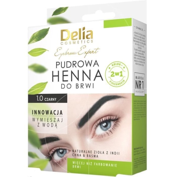 Delia cosmetics - Henna för ögonbrynspulver - 1.0 Svart - 4g