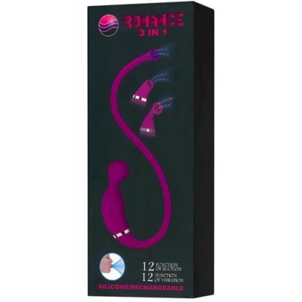 Klitoris och nippelstimulator genom sug och 12-växlad vibrator USB-laddning Violet TU