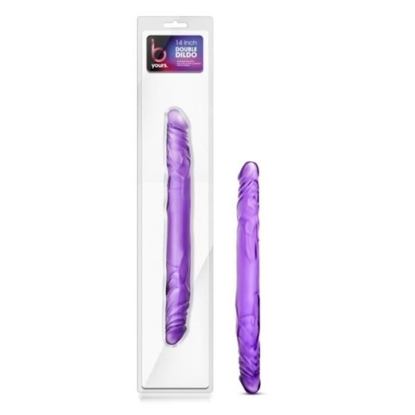 B Yours Purple Realistic Double Dildo - 35 cm