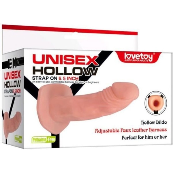 Unisex ihålig strap-on dildo - 16,5 cm 0,000000