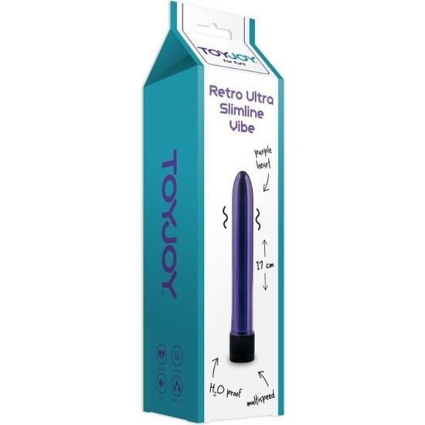 retro ultra slimline lila vibrator från TOYJOY - storlek:U