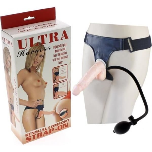 Realistisk och uppblåsbar strap-on dildo - Ultra Harness...