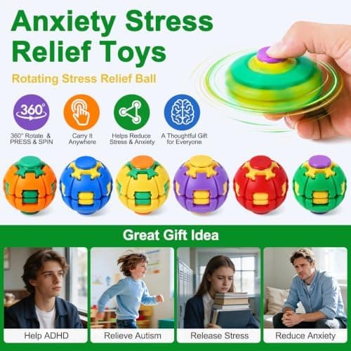 Press to Spin Fidget Spinner HelixCore Spin Stressboll Sensoriska Fidgetleksaker Green
