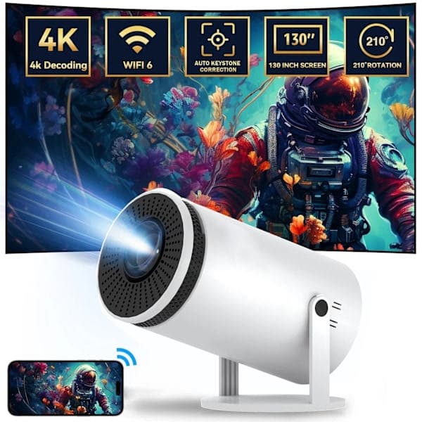 4K-projektori - Android 11, 5G Wi-Fi, Bluetooth - 150 ANSI