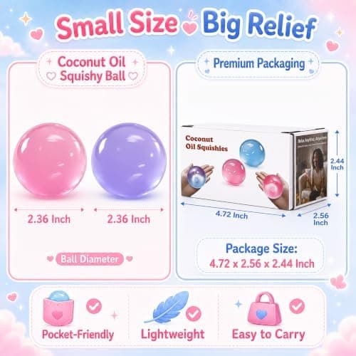 2-pack kokosolja Squishy - Formbar Fidget Stressboll utan återfjädring 2 Pack Pink+purple