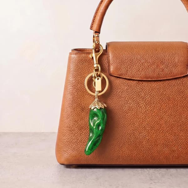Väskberlocker för handväskor - Söt handväskkedjeberlock - Väskaccessoarer Berlocker för kvinnor Green Chili Peppers - Gold