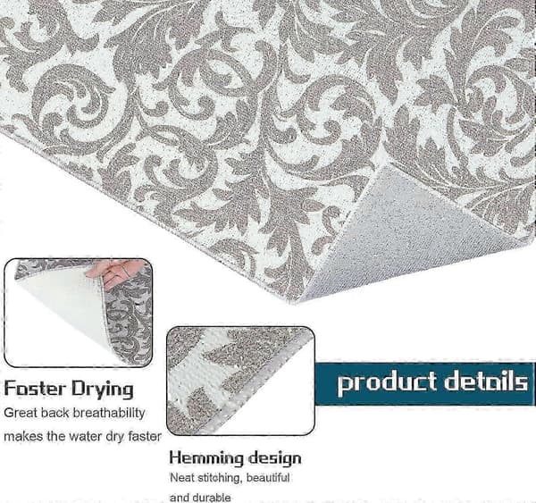 Absorberende, vendbar mikrofiber tørremåtte til køkkenet