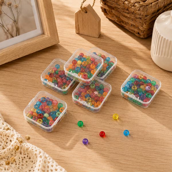 Perleopbevaringsboks, 31-dele lille plastikopbevaringsboks, mini plastik