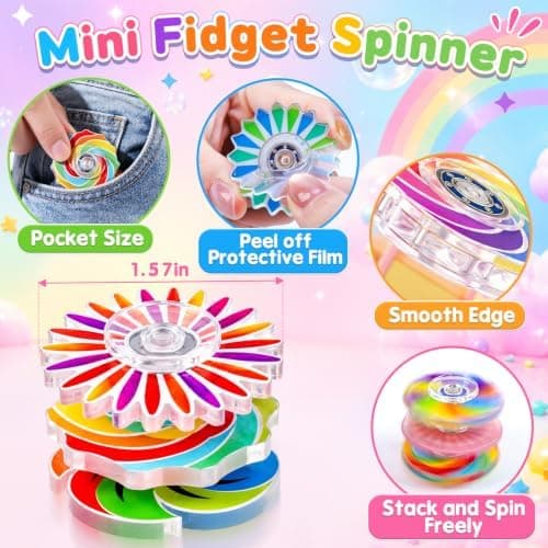 50 stk. Mini Fidget Spinners i bulk, Fidget-leker i bulk for barn og voksne