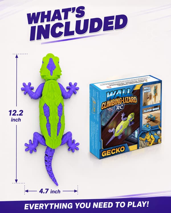 UCIDCIRC Väggklättrande Gecko Robotleksak för barn, Ljusgrön