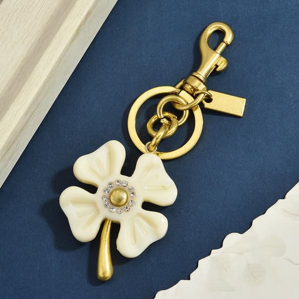 Väskberlock, söta handväskberlocker, väsktillbehörsberlocker, väskkedjor, handväskberlocker Four-leaf - White