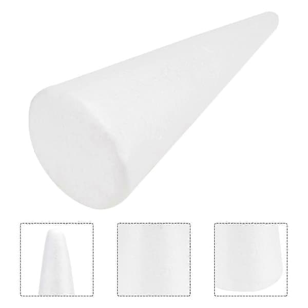 Hantverk Polystyrenkon Vit Solid DIY-projekt Barn Handgjorda Hantverksmaterial 30cm Storlek för Jul 1 Set