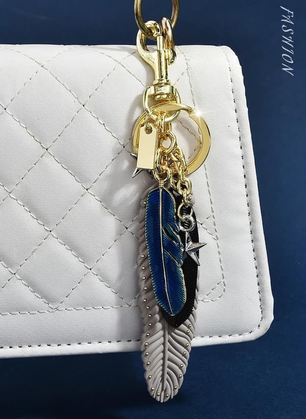 Väskberlocker för handväskor - Söt handväskkedjeberlock - Väskaccessoarer Berlocker för kvinnor Feathers