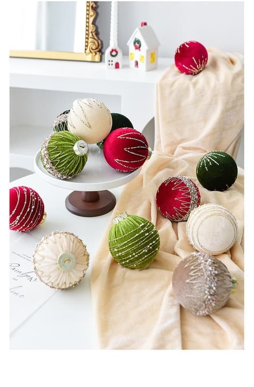Julgranskula i sammet, plastkärna, 4-pack, julgransdekoration, kaffe coffee