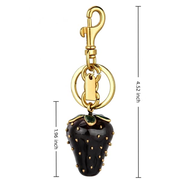 Väskberlocker för handväskor - Söt handväskkedjeberlock - Väskaccessoarer Berlocker för kvinnor Black Strawberry - Gold