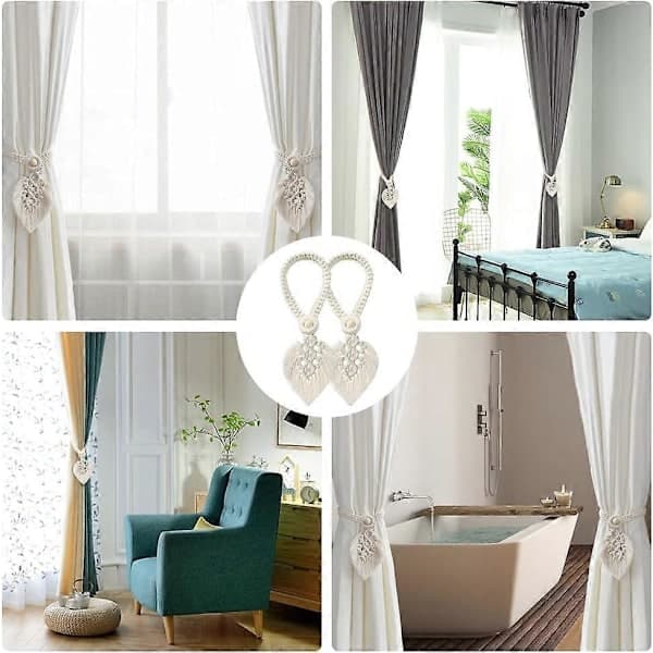 Stykker Gardinholdere (Beige), Gardinholdere Blad Bohème E