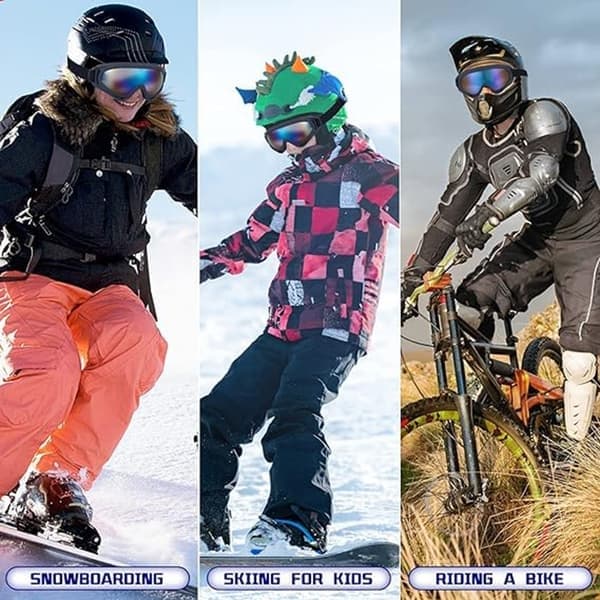 Børneskibriller, Snowboard Skibriller til Drenge og Piger, Sort black