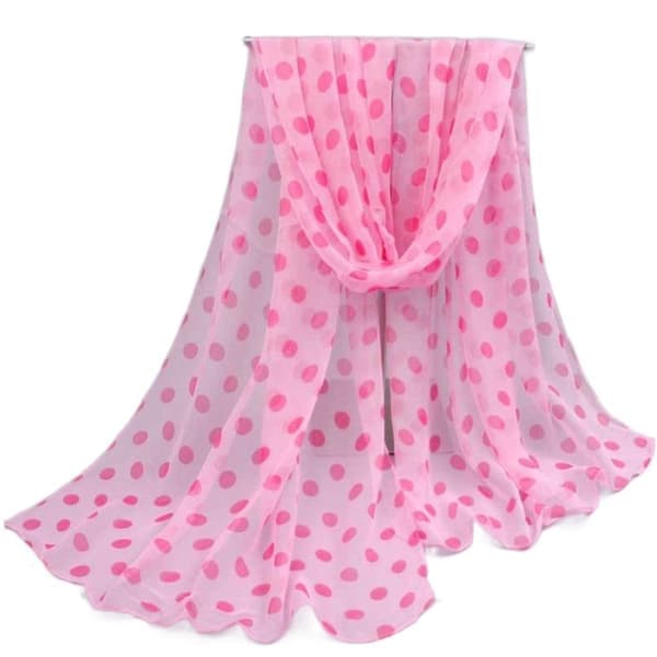 Prikket skjerf i silkestoff ROSA Pink