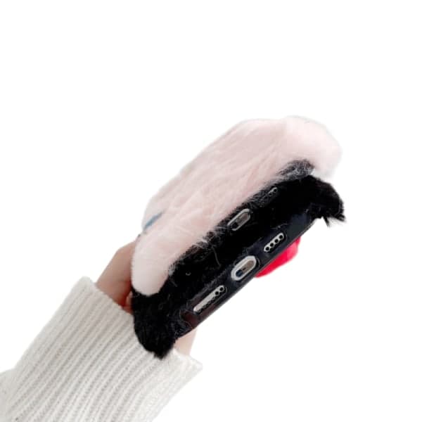 Jeg elsker deg hjerte fluffy deksel til rosa iPhone 13