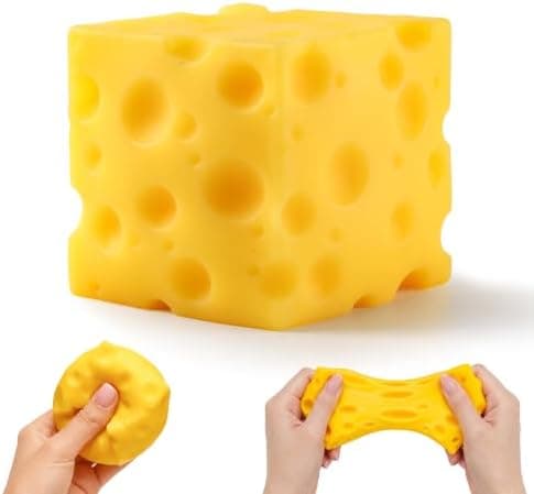 Ost Squishy, 2,4\" Mini Osteterning Langsomt Stigende Squishy Legetøj, Blødt Sensorisk Fidget Klemmelegetøj til Stresslindring og Angstdæmpning, Skrivebordsdekoration, Small (2.4")