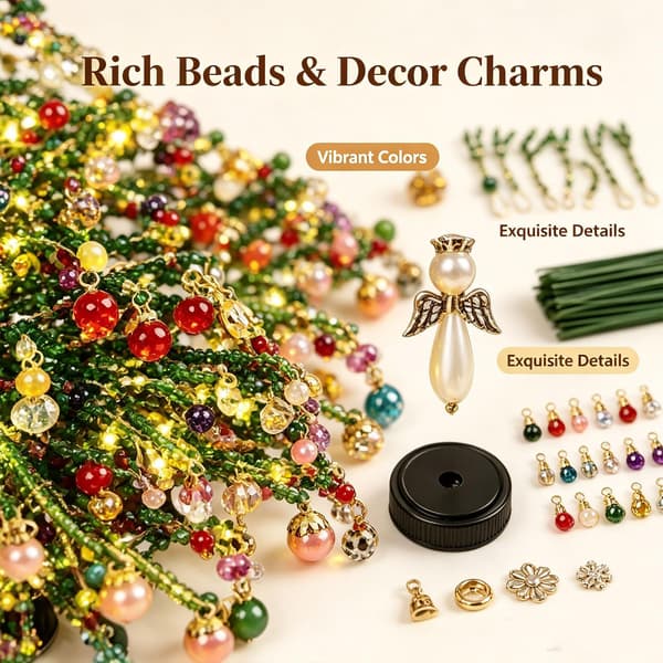 DIY Perle Juletræssæt, 5 STK 5 Pcs