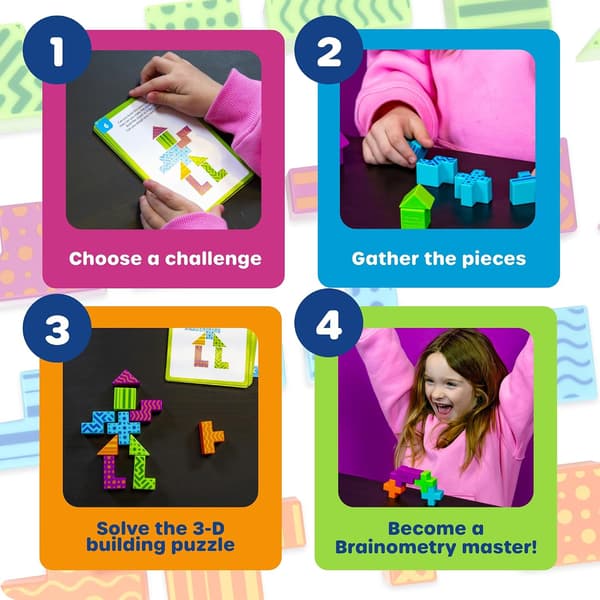 Learning Resources STEM Explorers Brainometry - 3D-pussel hjärngympa, logikbyggande leksak, mönsterblock och matematikmanipulativ för barn Single