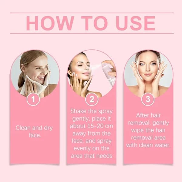 Håridentifikationsspray til ansigts-dermaplaning, barbering, kropshåridentifikationsspray