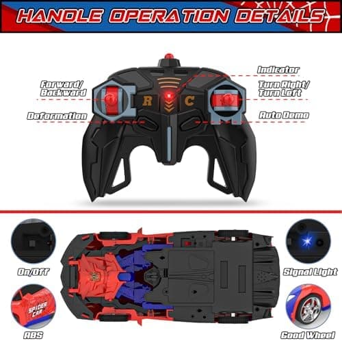 BLUEJAY Transform RC-biler for gutter 3-12, 2.4Ghz fjernstyrt bil Red