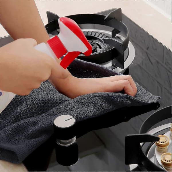 6-pack 100 % bomullsfrotté kökshanddukar diskrengöring med hängögla S202412306944 Dark gray 34*73cm