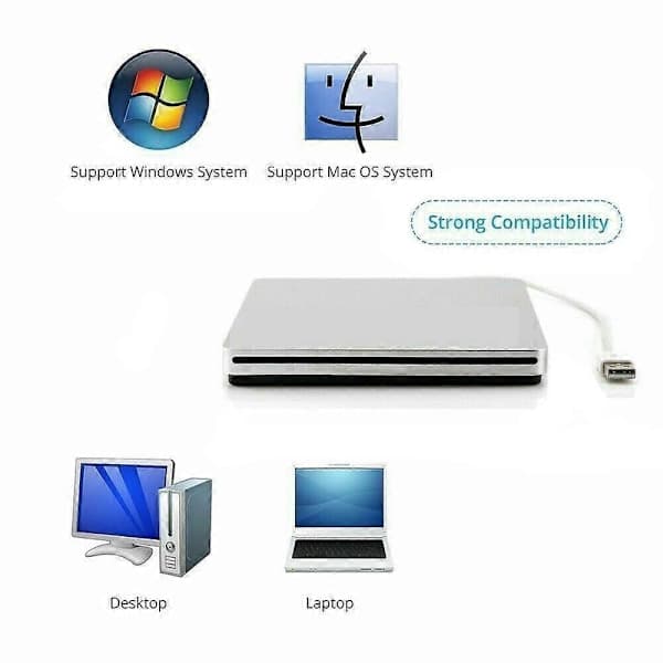 USB Extern Slot DVD CD RW Brännare Superdrive för Apple Macbook Pro iMAC