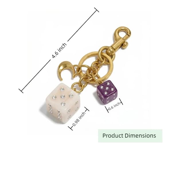 Väskberlock, söta handväskberlocker, väsktillbehörsberlocker, väskkedjor, handväskberlocker White-Dice