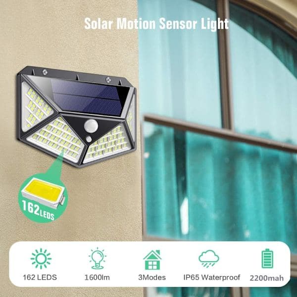 Utomhus solcellslampa 162 LED 2-pack Rörelsesensor