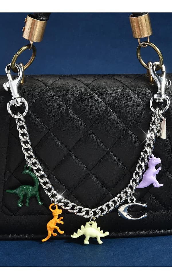 Väskberlocker för handväskor - Söt handväskkedjeberlock - Väskaccessoarer Berlocker för kvinnor C-dinosaur Chain - Silver