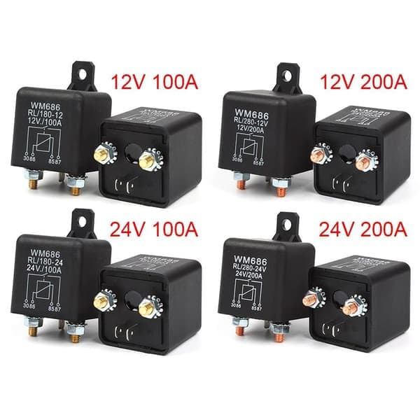 Bilrelæ Startrelæ 24V 200A 24V 200A 24V 200A 24V 200A