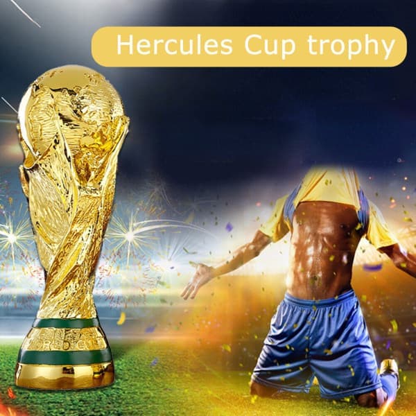 Stor gullfotballtroféreplika Qatar 2022, 13 cm 13cm
