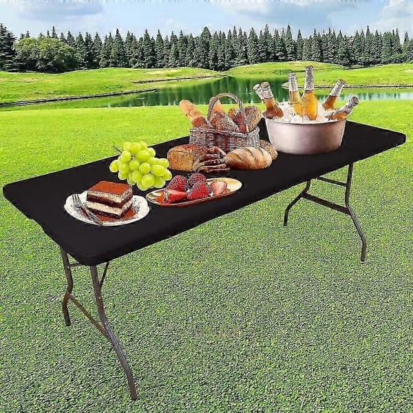 Tvättbart hopfällbart picknickbordskydd för rektangulära bord blue 153x76cm