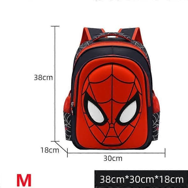 Børn Drenge Spiderman Rygsæk Skole Taske Sort, Størrelse M M