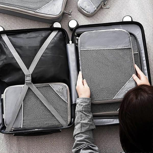 6 st komprimerbara packkuber, bärbara bagageorganisatörer, idealiska för komprimerad packning och resväskor