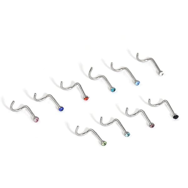 30 st/set näspiercingsmycken, rostfritt stål