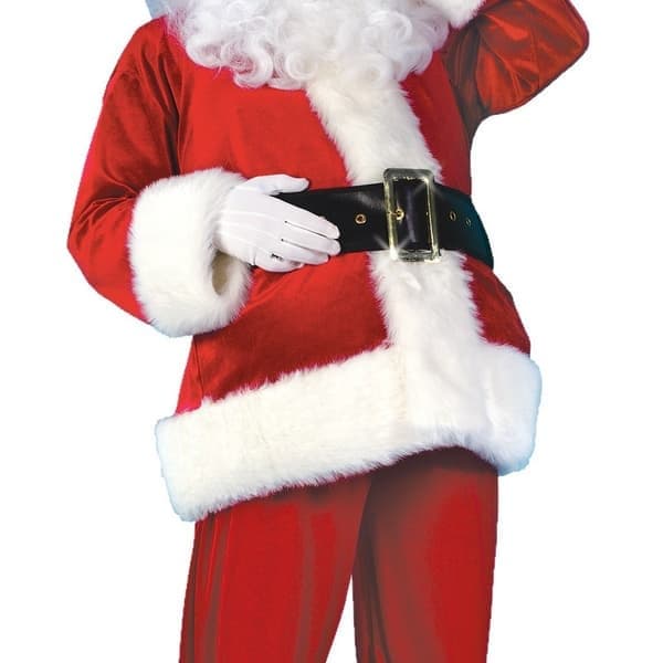 Fløjl Juleforestillingskostume Rød 7-dele Sæt Polyester Spandex, Rød, Størrelse L red l