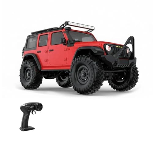 1/16 RC Crawler, 4WD Full Proporsjonal Rock Crawler LED-lys Rød Red