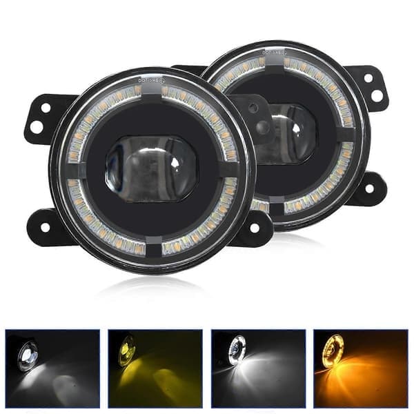 200W LED-tåkelys 4 tommer 20000LM vanntette terrenglys kompatible med Jeep Wrangler-støtfanger