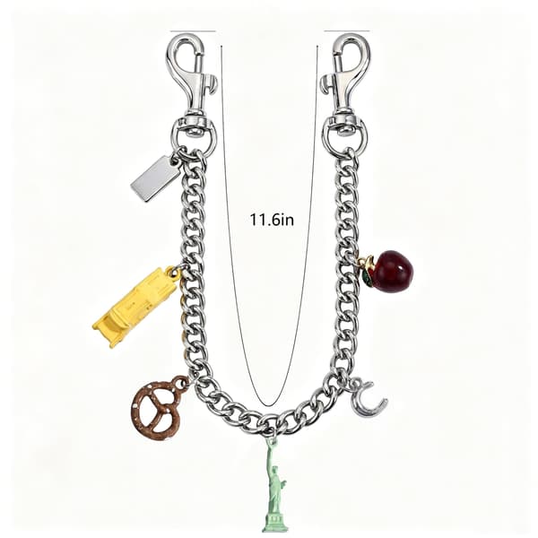 Väskberlock, söta handväskberlocker, väsktillbehörsberlocker, väskkedjor, handväskberlocker Silver-Car Chain