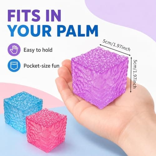 Stresskube Squishy Fidget, Blå Squishies Klemme Sensorisk Leketøy Sky Blue